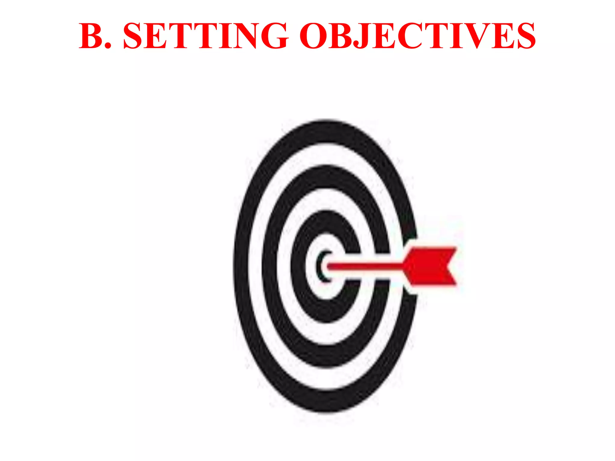 B. SETTING OBJECTIVES
 
