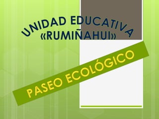 UNIDAD EDUCATIVA RUMIÑAHUI. PASEO  ECOLÓGICO 