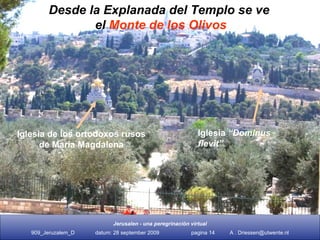 Iglesia de los ortodoxos rusos de María Magdalena Iglesia  “Dominus flevit” Desde la Explanada del Templo se ve  el  Monte de los Olivos 