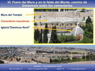 VI. Fuera del Muro y en la falda del Monte, camino de Getsemani están los cementerios Muro del Templo Cementerio musulman Iglesia"Dominus flevit" 