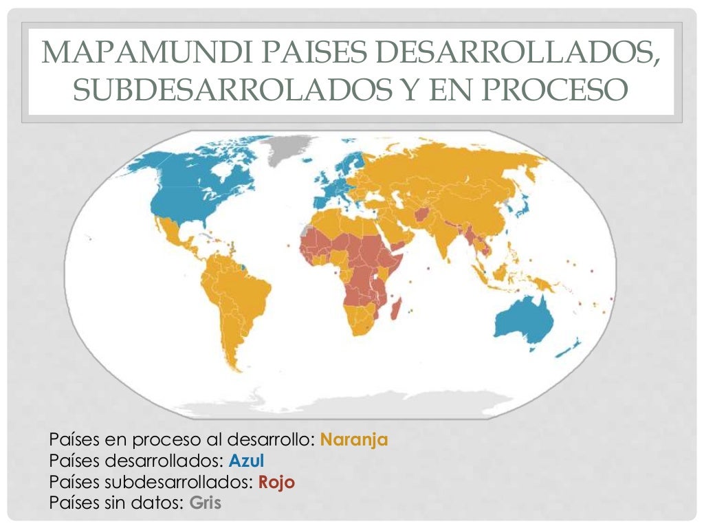 Características países desarrollados y subdesarrollados