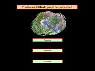 El emblema del Cardo ¿a qué país pertenece?
Islandia
Noruega
Escocia
 