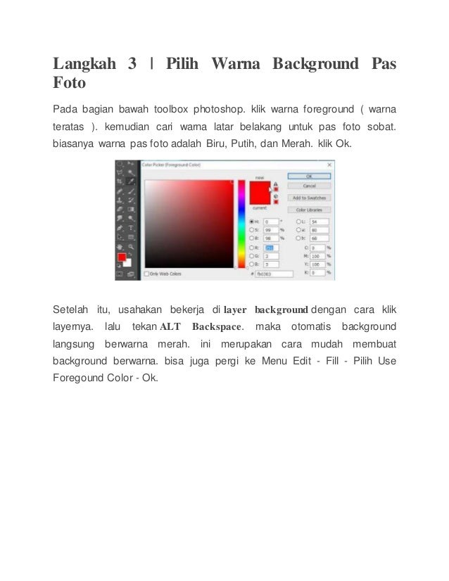 Cara membuat pas foto dengan photoshop