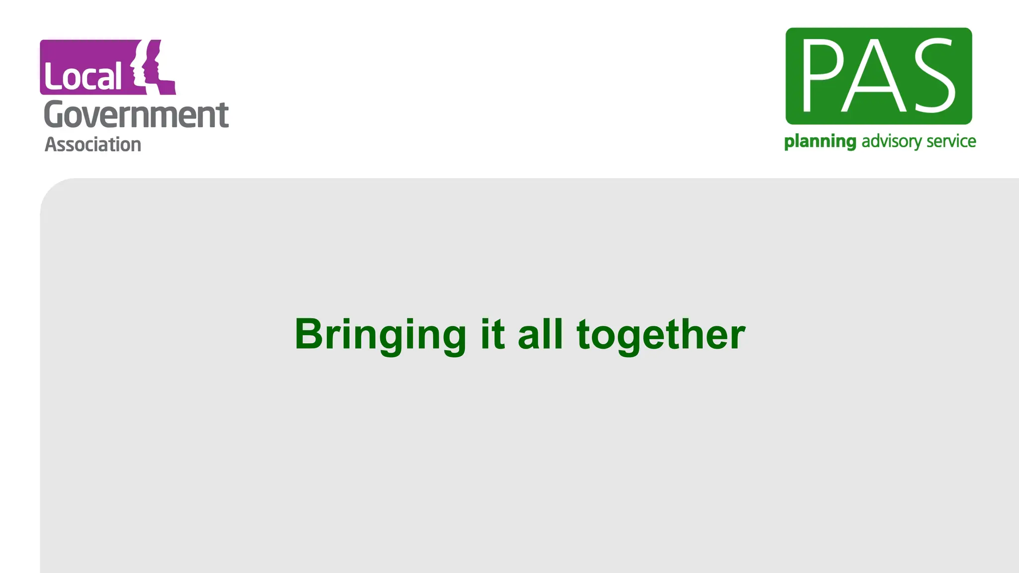 Bringing it all together
 