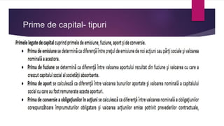 Prime de capital- tipuri
 