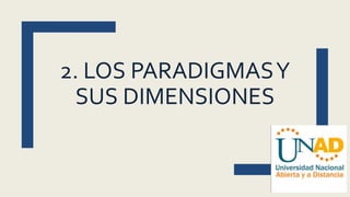2. LOS PARADIGMASY
SUS DIMENSIONES
 