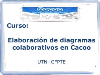 ! 
Curso: 
Elaboración de diagramas 
colaborativos en Cacoo 
UTN- CFPTE 
1 
 