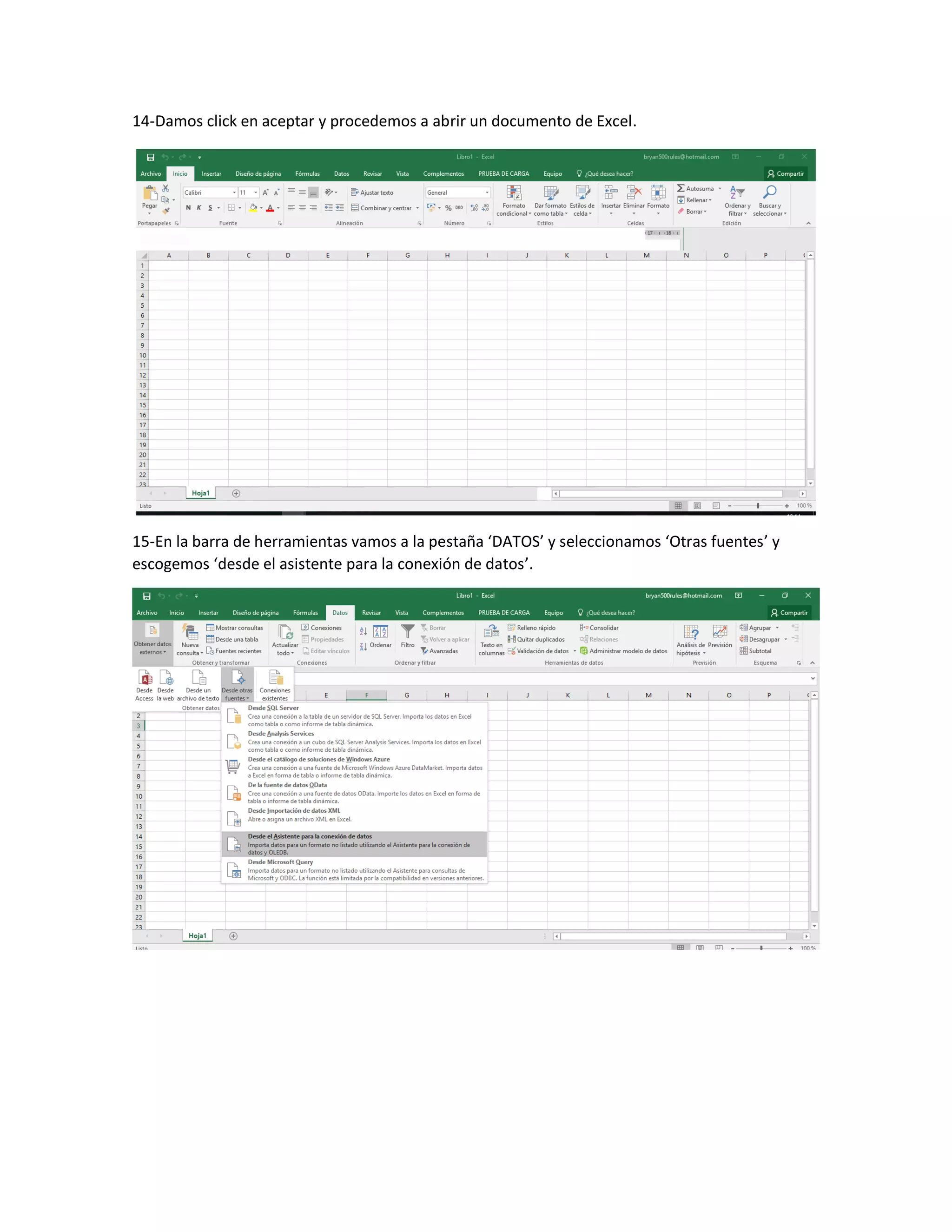 Paso a paso conexión de excel mysql(sakila) | PDF