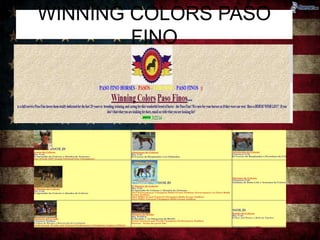 WINNING COLORS PASO 
FINO 
 