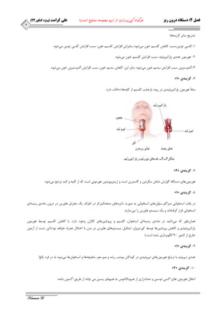 ) فصل 4: دستگاه درون ریز هرگونه کپی برداری از این مجموعه ممنوع است! علی کرامت )ویژه کنکور 44 
Keramat A. 
7 
تـشيح ػبيش ضٌيٙٝ ٞب: 
1 و ؼّي تٛ ي٘ ،ٗػجت وبٞؾ و ؼّي خٛ ئ ؿٛد، ثٙبثشاي افضايؾ و ؼّي خٛ ،ٖ ػجت افضايؾ و ؼّي تٛ ي٘ ئ ؿٛد - 
2 ٞٛس ٛٔ غذٜ ي پبساتيشٚئيذ، ػجت افضايؾ و ؼّي خٛ ئ ؿٛد. - 
3 آ ذِٚػتشٚ ػجت افضايؾ ػذي خٛ ئ ؿٛد، ثٙبثش اي :ٗ وبٞؾ ػذي خٛ ،ٖ ػجت افضايؾ آ ذِٚػتشٚ خٛ ئ ؿٛد. - 
- »1« 6 گسينه ي 
ثٔلاً ٞٛس ٛٔ پبساتيشٚئيذي دس سٚ ذ٘ ثبصجزة و ؼّي اص و يّٝ ٞب دخبتِ داسد. 
- »4« 7 گسينه ي 
ٞٛس ٛٔ ٖٞبي دػت بٍٜ ٌٛاسؽ ؿب ػىشتي ٚ بٌػتشي اػت ٚ اسيتشٚپٛيتي ٞٛس ٛٔ ي٘ اػت وٝ اص و يّٝ ٚ وجذ تشؿح ئ ؿٛد. 
- »1« 8 گسينه ي 
دس ثبفت اػتخٛا ي٘ تٔشاو ػ ّٛ َٞبي اػتخٛا ي٘ ثٝ صٛست دايشٜ ٞبي تٔحذا شِٕوض دس اعشاف يه جٔشاي ٞبٚسع دس دسٚ بٔدٜ ي ص ئٙٝ اي 
اػتخٛا ي٘ لشاس شٌفتٝ ا ذ٘ ٚ يه ػيؼت ٞبٚسع سا ئ ػبص ذ٘. 
ٞ بٕ عٖٛس وٝ ئ دا ي٘ذ دس بٔدٜ ي ص ئٙٝ اي اػتخٛا ،ٖ و ؼّي ٚ پشٚتئي ٞٗبي ولاط ٚجٛد داسد. ثب وبٞؾ و ؼّي تٛػظ ٞٛس ٛٔ پبساتيشٚئيذي ٚ وبٞؾ پشٚتئي ٞٗب تٛػظ وٛستيضٚ ،َ تـىي ػيؼت ٞٓبي ٞبٚسع دس ثذ ثب اختلا ٞ شٕاٜ خٛاٞذ ثٛد.)اي تؼت اص آص ٛٔ خبسج اص وـٛس 91 ا ٍِٛثشداسي ؿذٜ اػت.( 
- »1« 9 گسينه ي 
غذٜ ي تيشٚئيذ ثب تشؿح ٞٛس ٛٔ ٖٞبي تيشٚئيذي دس وٛدوب ٛٔجت سؿذ ٚ ٕٛ٘ غٔض، بٔٞيچٝ ٞب ٚ اػتخٛا ٖٞب ئ ؿٛد ٝ٘ دس فشد ثب غِ! 
- »2« 11 گسينه ي 
ا ت٘مب ٞٛس ٛٔ ٞبي اوؼي تٛػي ٚ ضذادساسي اص ٞيپٛتبلا ٛٔع ثٝ ٞيپٛفيض پؼي ئ تٛا ذ٘ اص عشيك آوؼٛ ثبؿذ: 
 