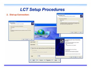 LCT Setup Procedures
2. Dial-up Connection:
 