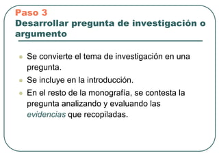 Pasos Para Una Buena MonografíA