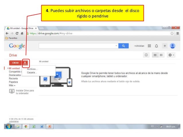 6. Clic sobre el botón derecho del mouse
sobre archivo y lo puedes compartir