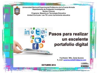 Autor: MSc. Zaida E. Quiame O. octubre 2014-18/ quiameunefa2012@gmail.com
Universidad Nacional Experimental Politécnica de...