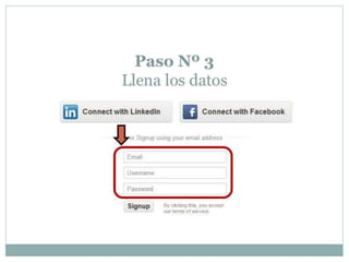 Pasos crear una cuenta de slideshare