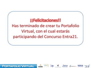 Selecciona todos los antecedentes de tu versión del portafolio y luego haz click en Aceptar