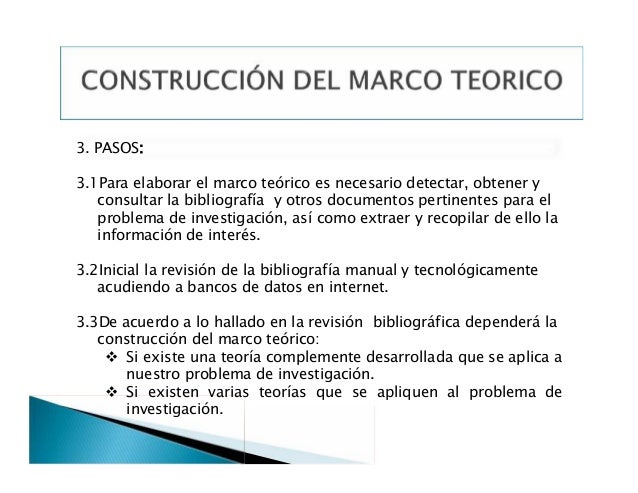 Pasos para construir un marco teorico