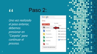 Pasos para crear carpeta en drive | PPTX