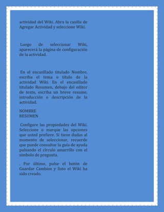 Pasos para crear tu wiki