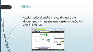 Pasos para crear una cuenta en scribd | PPTX