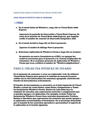 Pasos para crear un proyecto de visual studio 2008