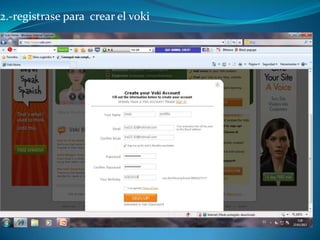 2.-registrase para crear el voki
 