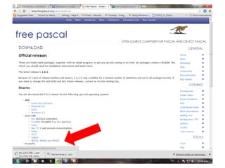 Pasos para descargar la herramienta free pascalcompiler