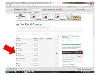 Pasos para descargar la herramienta free pascalcompiler