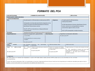 FORMATO DEL PCA
 
