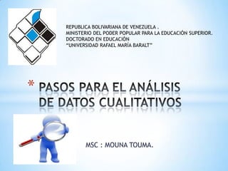 REPUBLICA BOLIVARIANA DE VENEZUELA .
MINISTERIO DEL PODER POPULAR PARA LA EDUCACIÓN SUPERIOR.
DOCTORADO EN EDUCACIÓN
“UNIV...