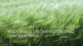 PASOS PARA EL CRECIMIENTO CRISTIANO.
ESTUDIO DE 2 PEDRO 1:1-11
 