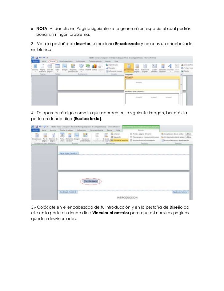 Numeracion De Paginas Word 2010