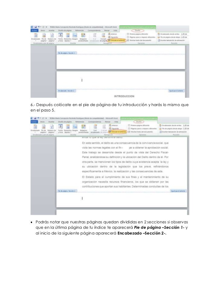 Numeracion De Paginas Word 2010
