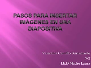 Valentina Cantillo Bustamante
                          9-2
           I.E.D Madre Laura
 