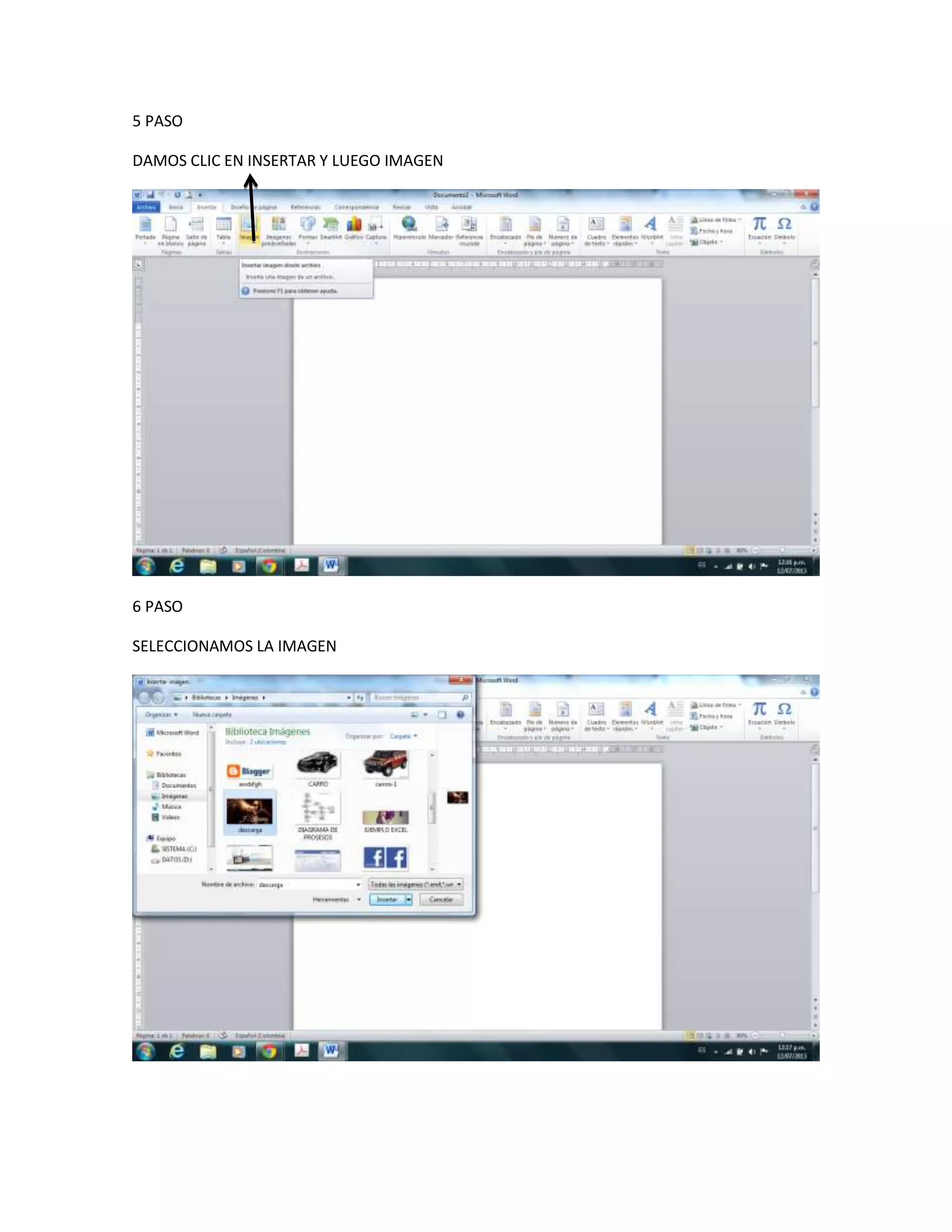 Pasos para insertar una imagen a word desde internet | DOCX