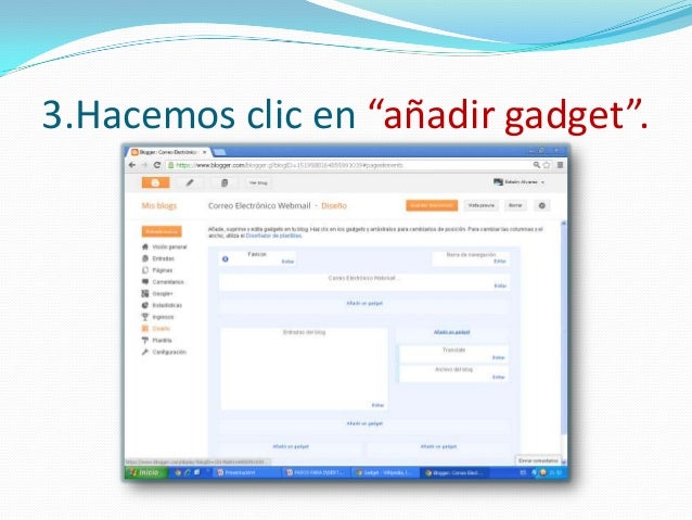 4.Selecionamos el gadget 