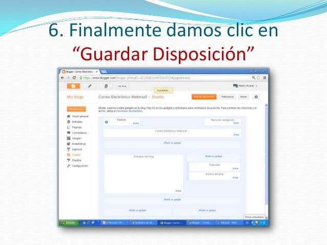 Pasos para insertar un gadget en un blog
