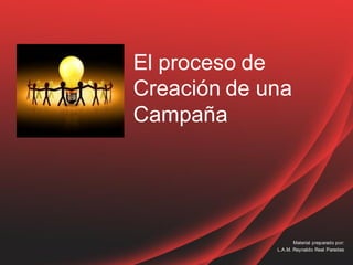 El proceso de
Creación de una
Campaña




                    Material preparado por:
             L.A.M. Reynaldo Real Paredes
 