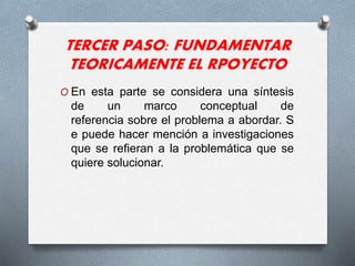 PASOS PARA LA ELABORACION DE UN PROYECTO DE INNOVACION | PPTX