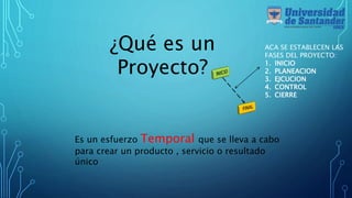 Pasos para la elaboracion de un proyecto segun la pmbok | PPTX