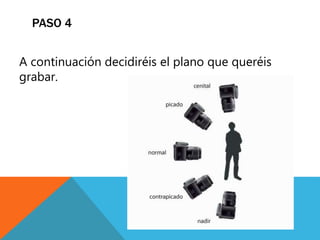 A continuación decidiréis el plano que queréis
grabar.
PASO 4
 