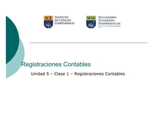 Registraciones Contables
Unidad 5 – Clase 1 – Registraciones Contables

 