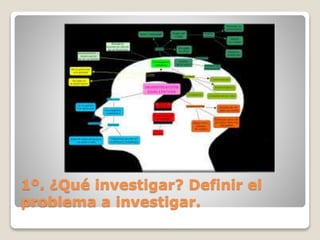 1º. ¿Qué investigar? Definir el 
problema a investigar. 
 