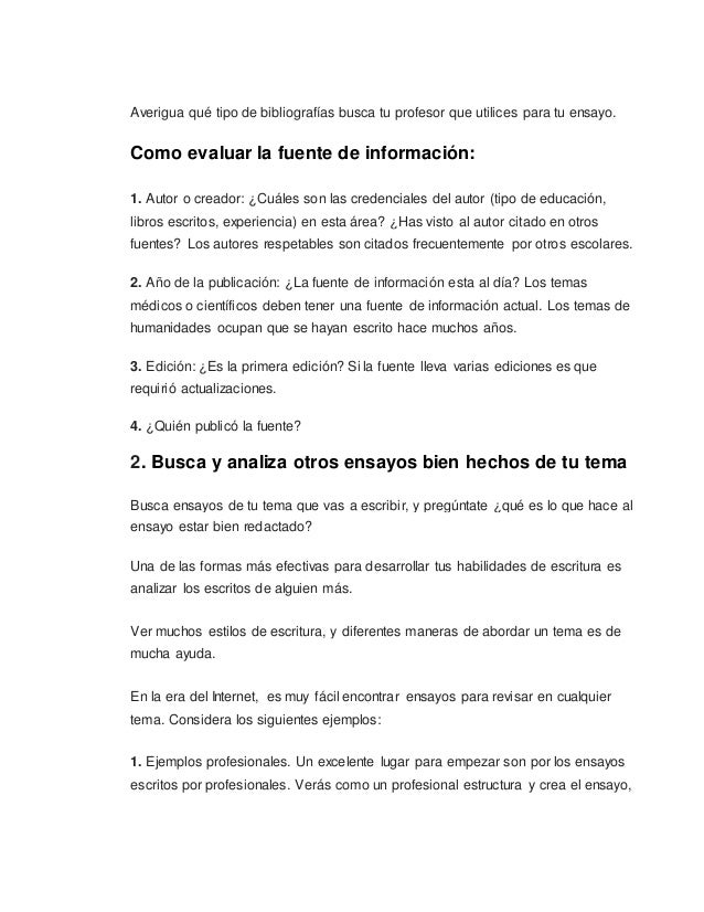 Pasos para realizar un resumen y un ensayo