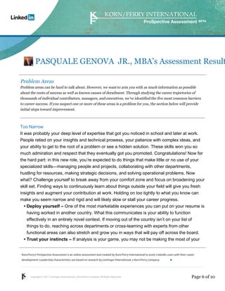 Pasquale genova jr., mba pro spective assessment | PDF