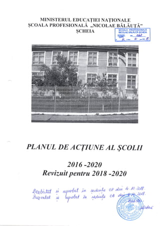 Planul de acțiune al școlii revizuit 2018-2020