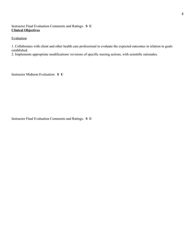 Pass fail clinical performance evaluation tool | DOC | Healthcare ...