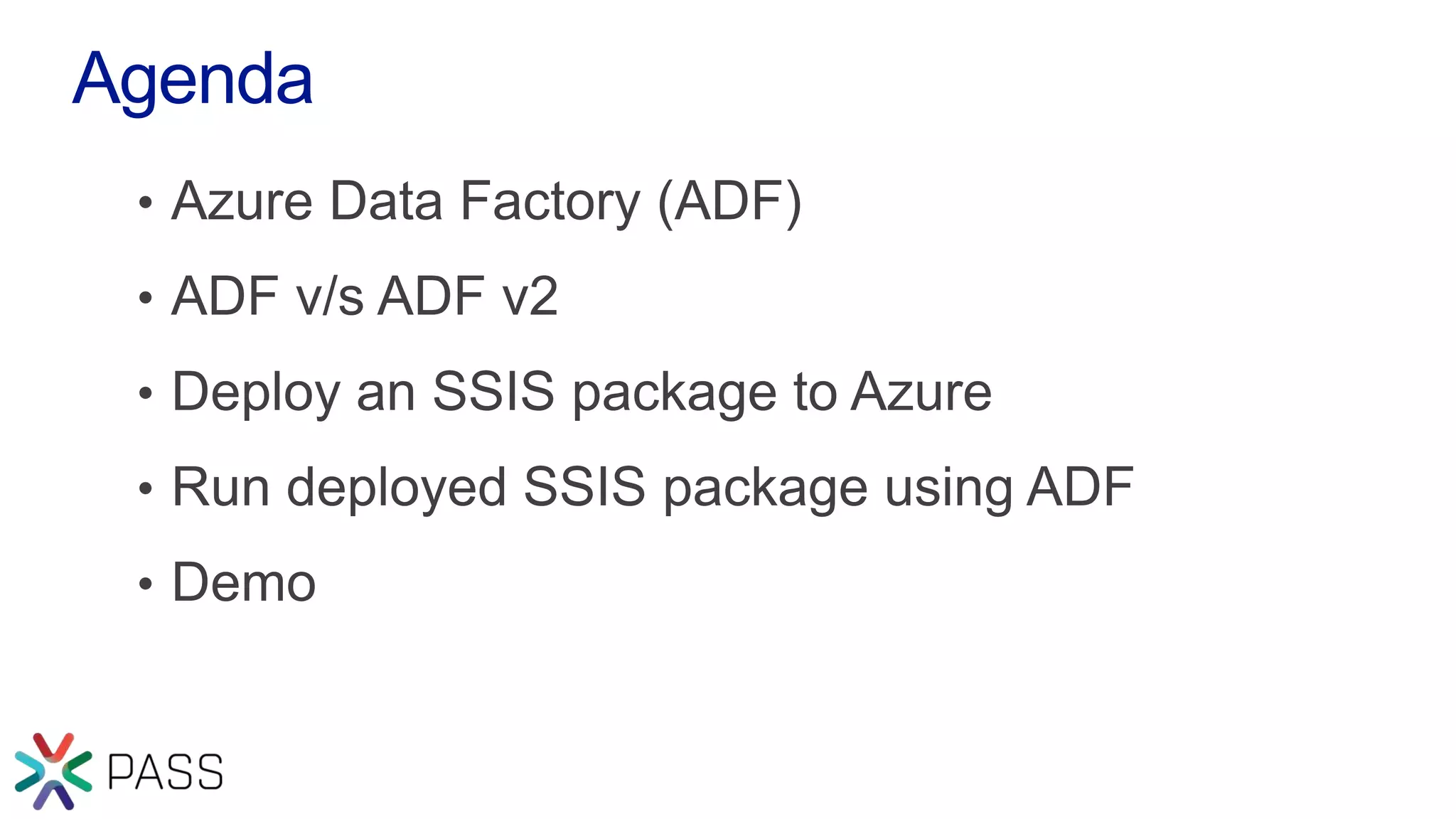 Lift SSIS package to Azure Data Factory V2 | PPTX