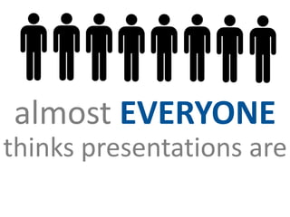 almost EVERYONE
thinks presentations are
 