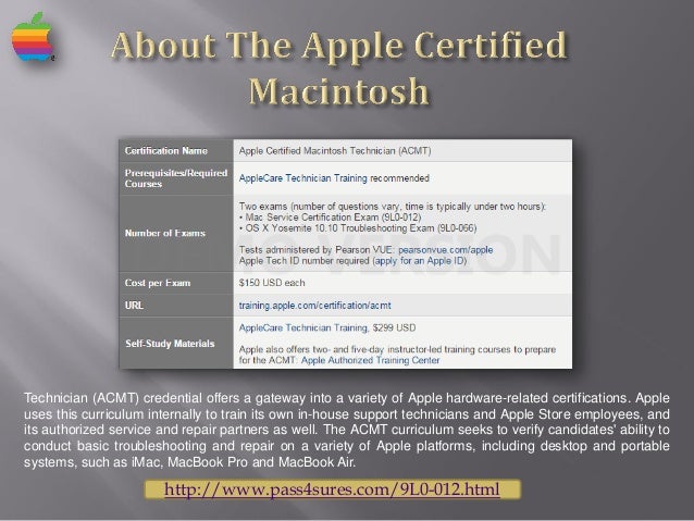 Pass4sure 9l0 012 Acmt Braindumps